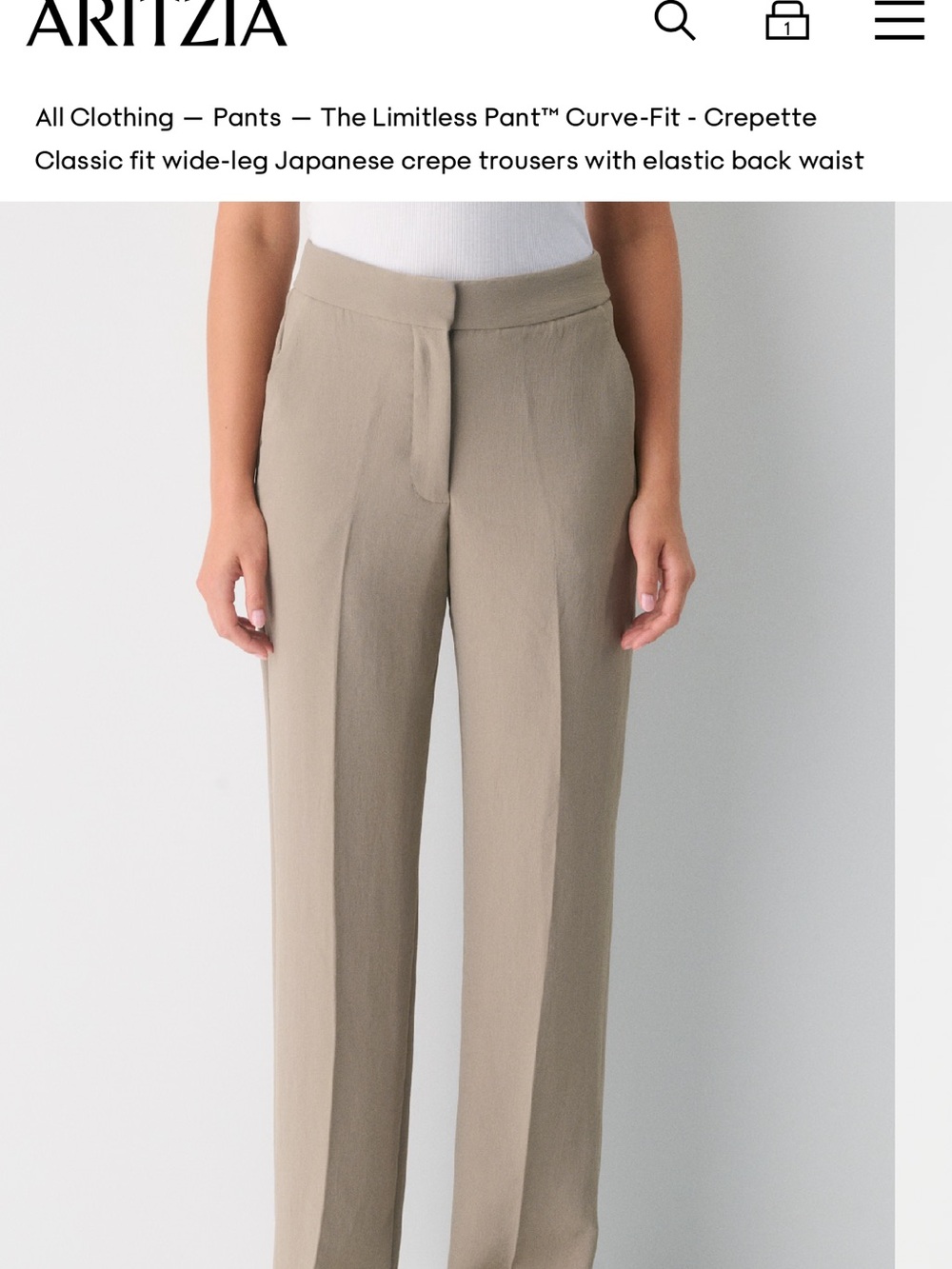 Aritzia The Limitless crops ™ Curve-Fit in Taupe